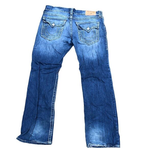 Vintage True Religion Jeans Size 38 STRAIGHT FLAP T Blue - Picture 4 of 12